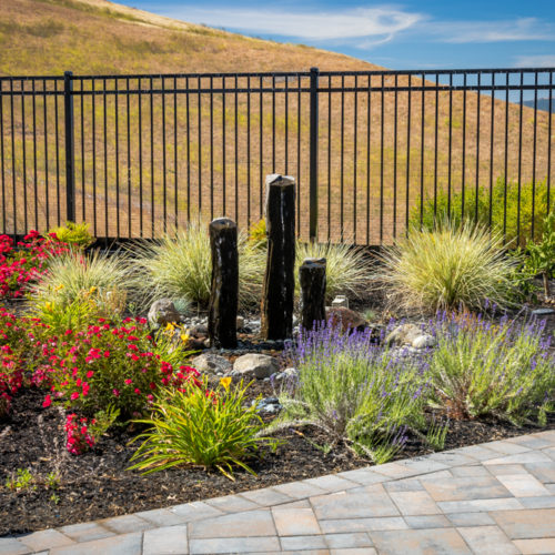 3 sized Basalt Column Water Feature