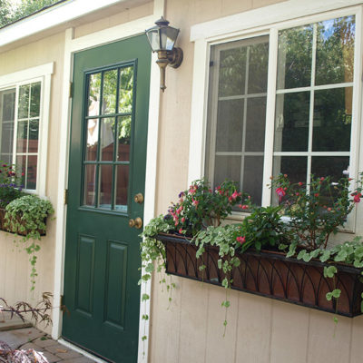 Copper and iron window boxes