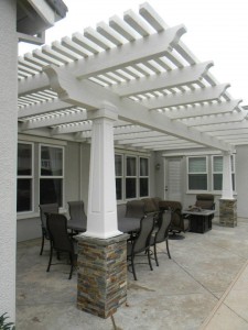 White Arbor with Stone