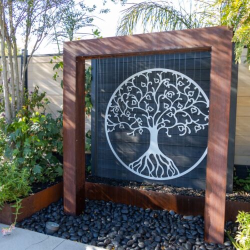 Modern large corten steel custom made rain curtain Fountain